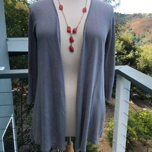 August Silk - grey open cardigan